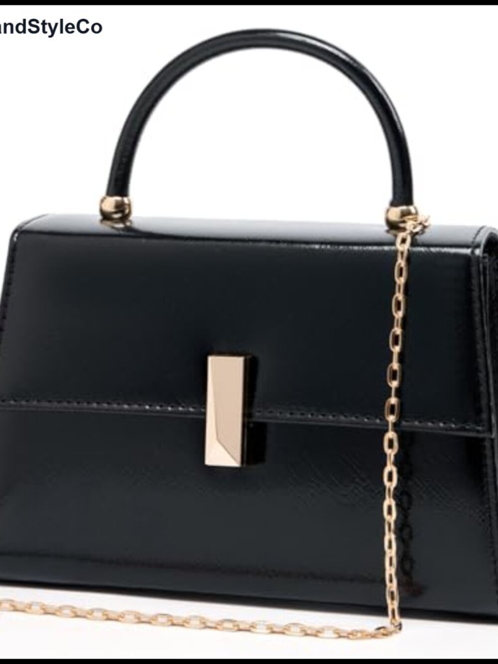 PU Leather Evening Bag Top Handle Clutch with Magnetic Buckle